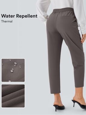 HALARA Women's Gray Elastic-Waist Drawstring Sweatpants